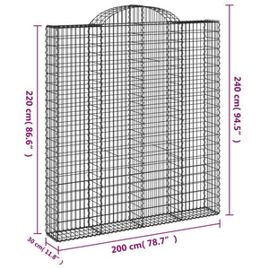 Συρματοκιβώτια Τοξωτά 10 τεμ. 200x30x220/240 εκ. Γαλβαν. Ατσάλι - Pakobazaar