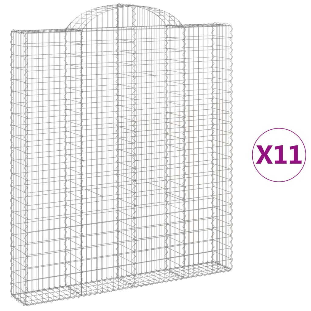 Συρματοκιβώτια Τοξωτά 11 τεμ. 200x30x220/240 εκ. Γαλβαν. Ατσάλι