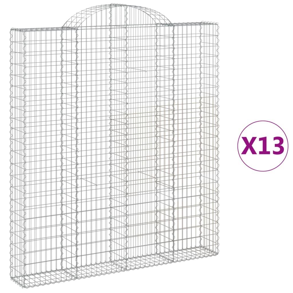 Συρματοκιβώτια Τοξωτά 13 τεμ. 200x30x220/240 εκ. Γαλβαν. Ατσάλι - Pakobazaar
