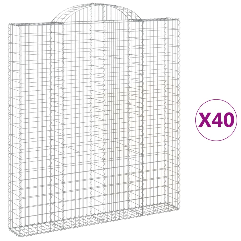 Συρματοκιβώτια Τοξωτά 40 τεμ. 200x30x220/240 εκ. Γαλβαν. Ατσάλι