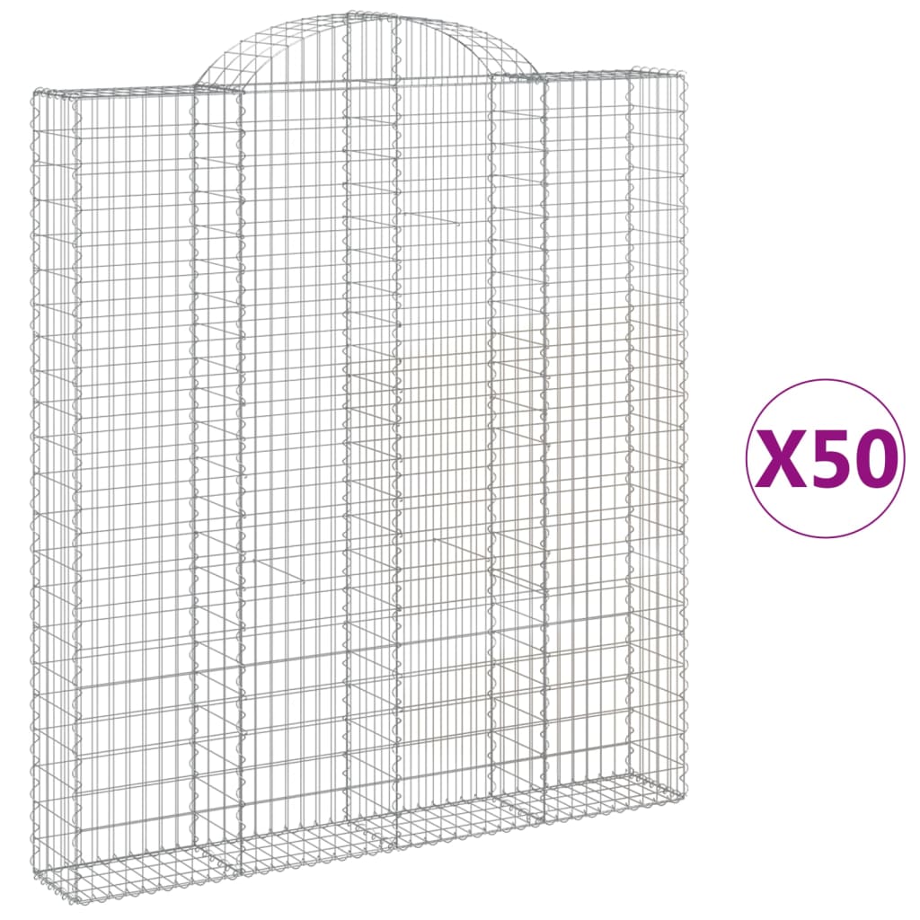 Συρματοκιβώτια Τοξωτά 50 τεμ. 200x30x220/240 εκ. Γαλβαν. Ατσάλι