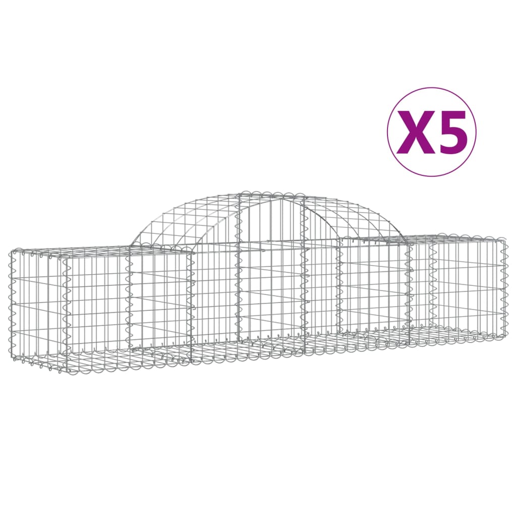 Συρματοκιβώτια Τοξωτά 5 τεμ. 200x50x40/60 εκ. Γαλβαν. Ατσάλι