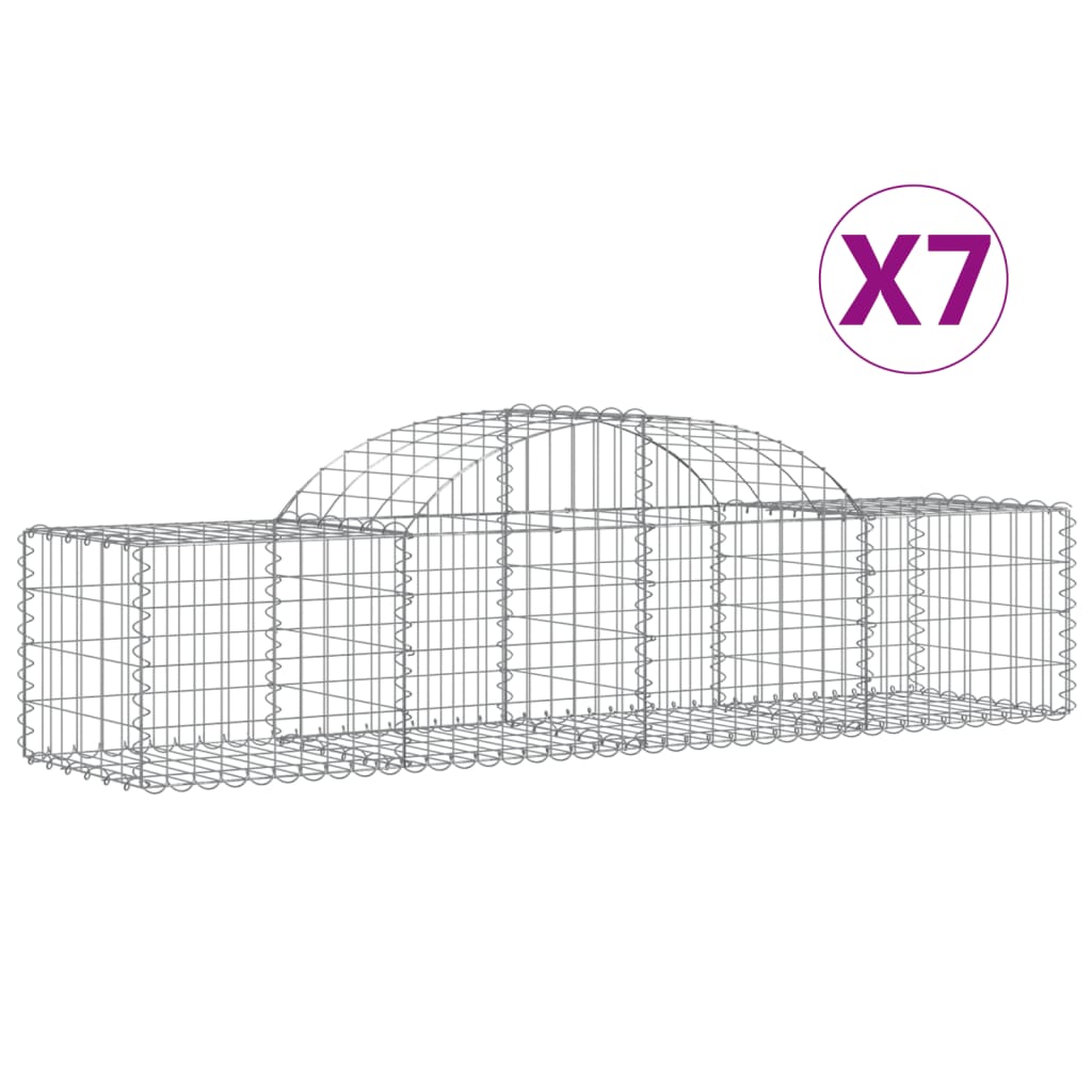 Συρματοκιβώτια Τοξωτά 7 τεμ. 200x50x40/60 εκ. Γαλβαν. Ατσάλι