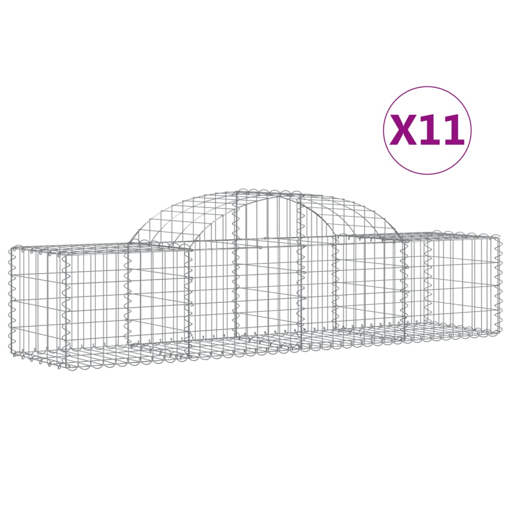 Συρματοκιβώτια Τοξωτά 11 τεμ. 200x50x40/60 εκ. Γαλβαν. Ατσάλι