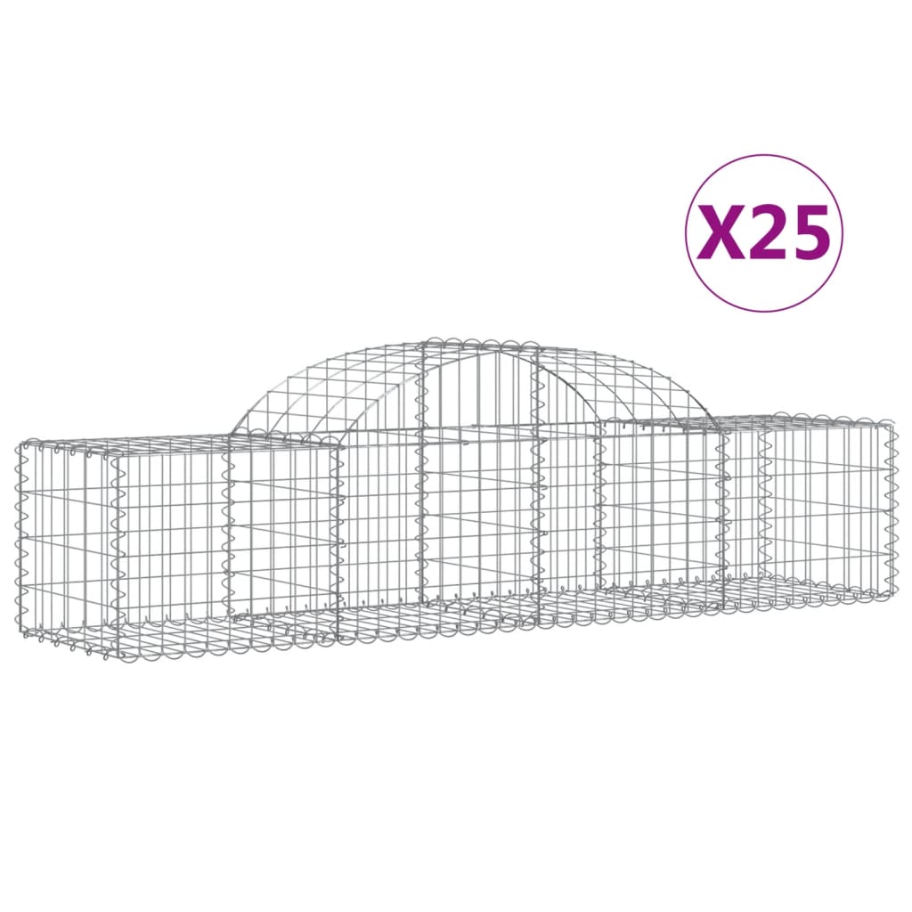 Συρματοκιβώτια Τοξωτά 25 τεμ. 200x50x40/60 εκ. Γαλβαν. Ατσάλι