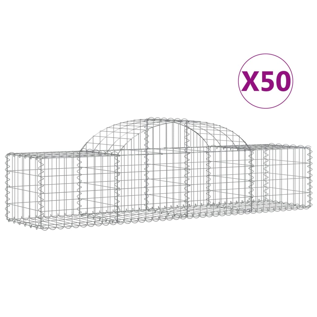 Συρματοκιβώτια Τοξωτά 50 τεμ. 200x50x40/60 εκ. Γαλβαν. Ατσάλι