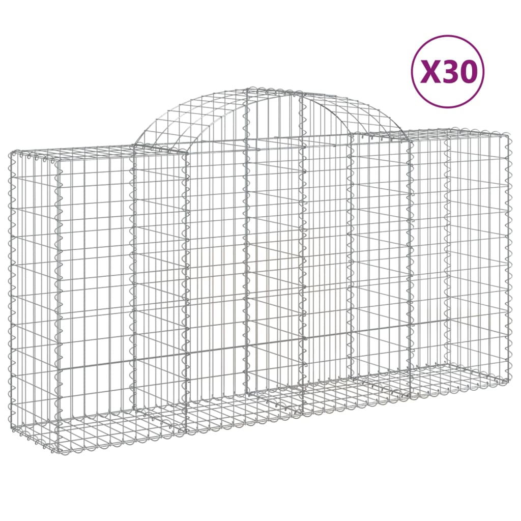 Συρματοκιβώτια Τοξωτά 30 τεμ. 200x50x100/120 εκ. Γαλβαν. Ατσάλι