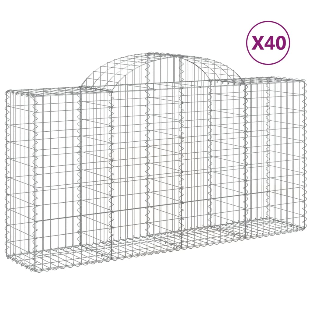 Συρματοκιβώτια Τοξωτά 40 τεμ. 200x50x100/120 εκ. Γαλβαν. Ατσάλι
