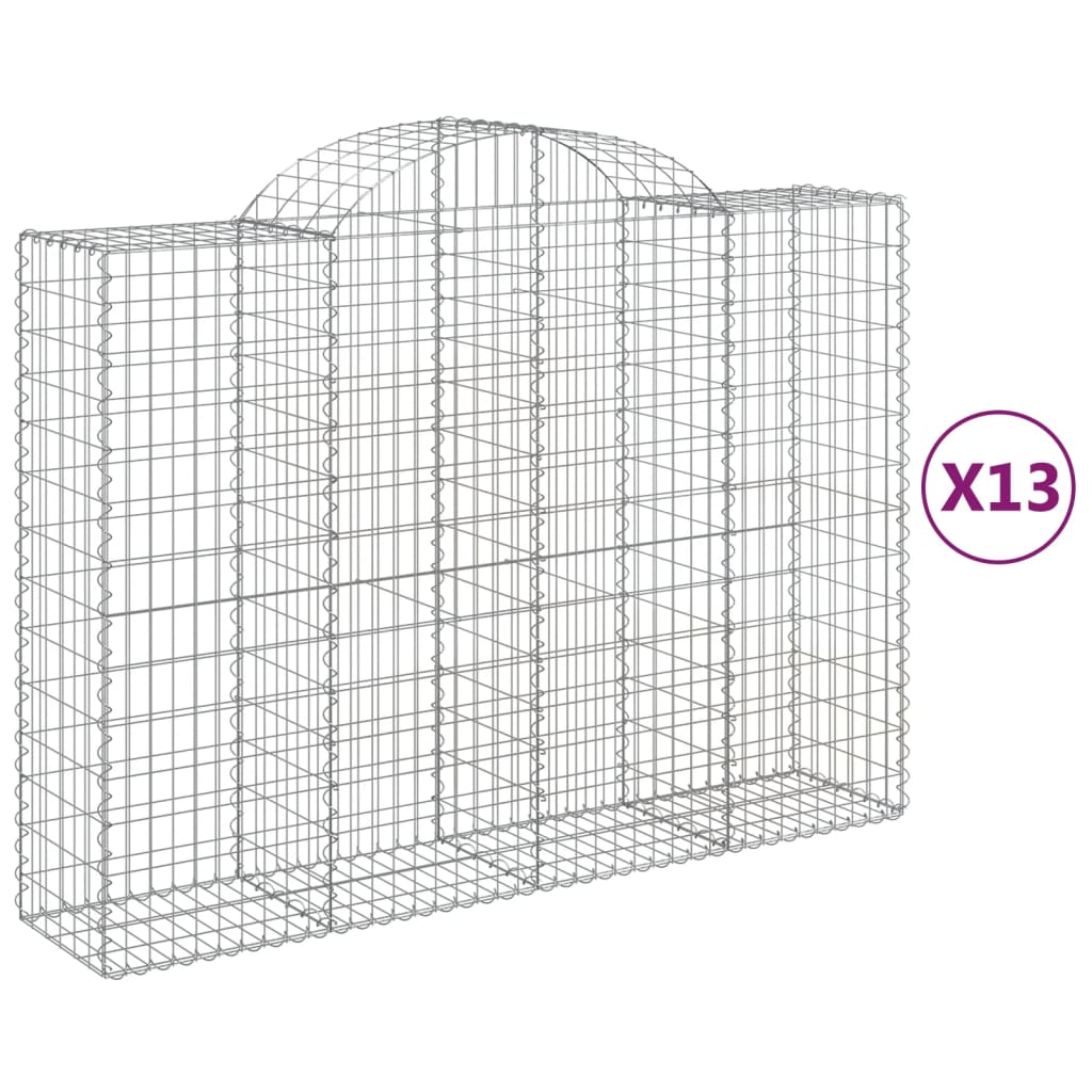 Συρματοκιβώτια Τοξωτά 13 τεμ. 200x50x140/160 εκ. Γαλβαν. Ατσάλι