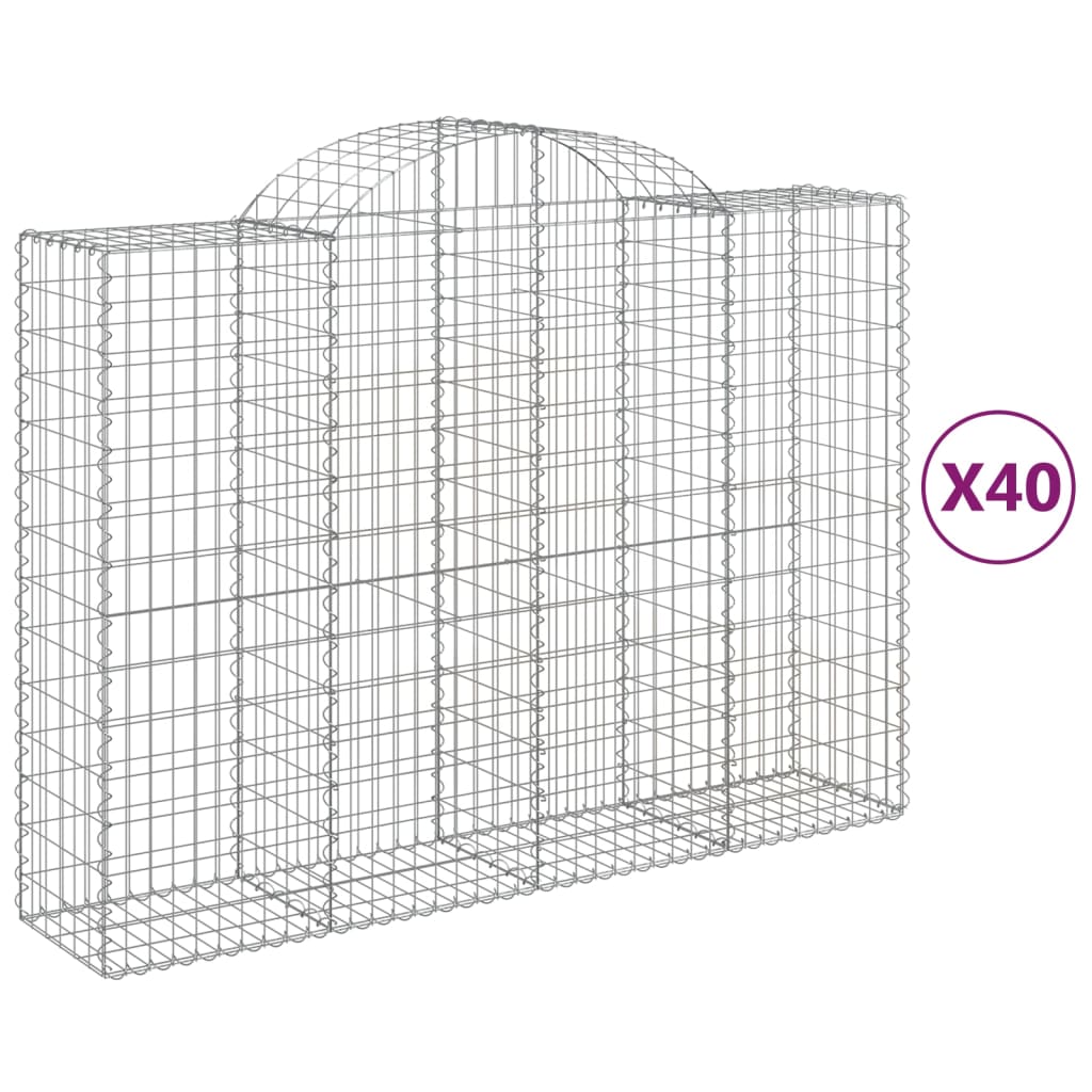 Συρματοκιβώτια Τοξωτά 40 τεμ. 200x50x140/160 εκ. Γαλβαν. Ατσάλι