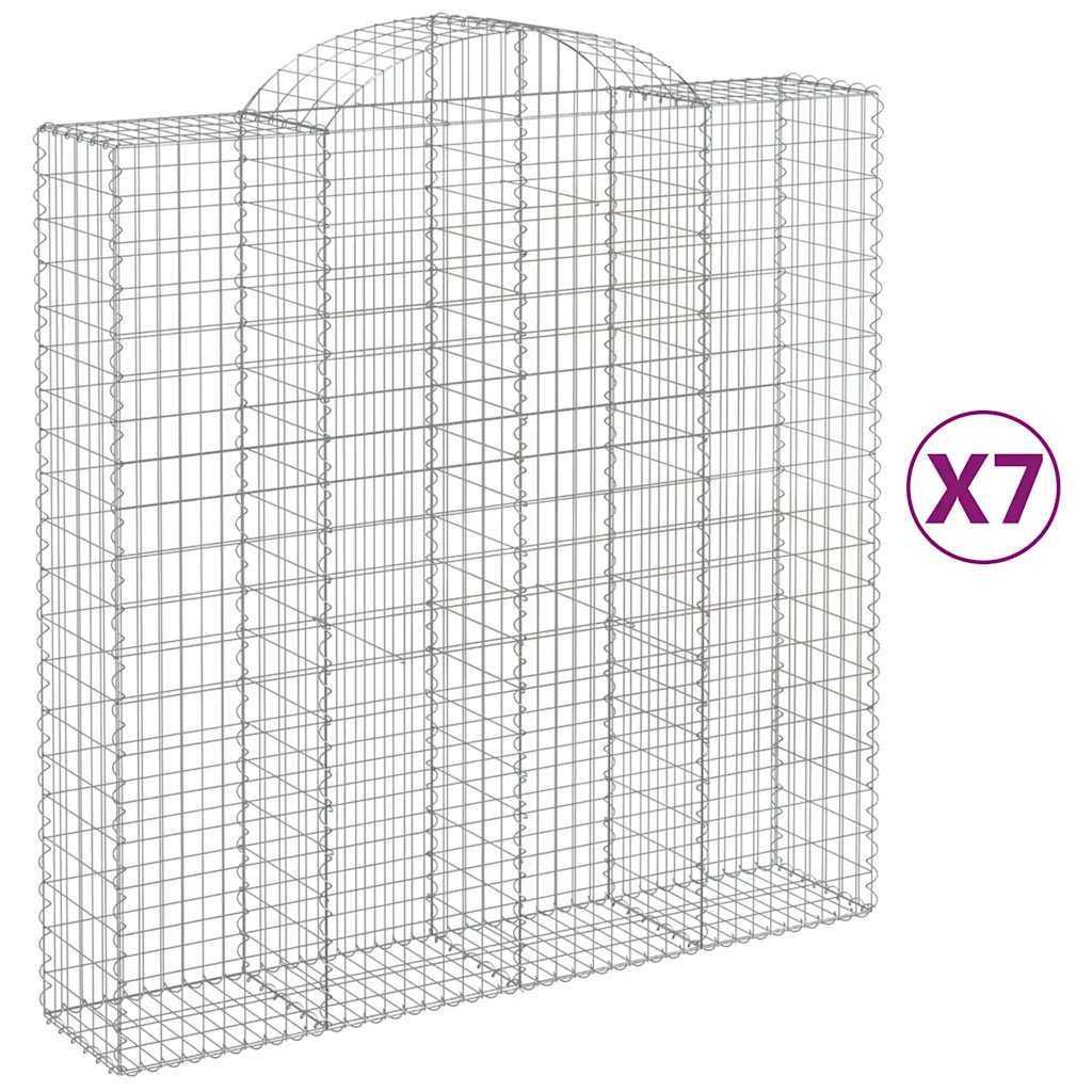 Συρματοκιβώτια Τοξωτά 7 τεμ. 200x50x200/220 εκ. Γαλβαν. Ατσάλι