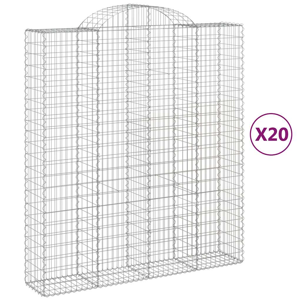 Καλάθια Συρματοπλέγματα με Αψίδα 20 τεμ. 200x50x220/240 εκ. από Γαλβανισμένο Σίδηρο - Pakobazaar