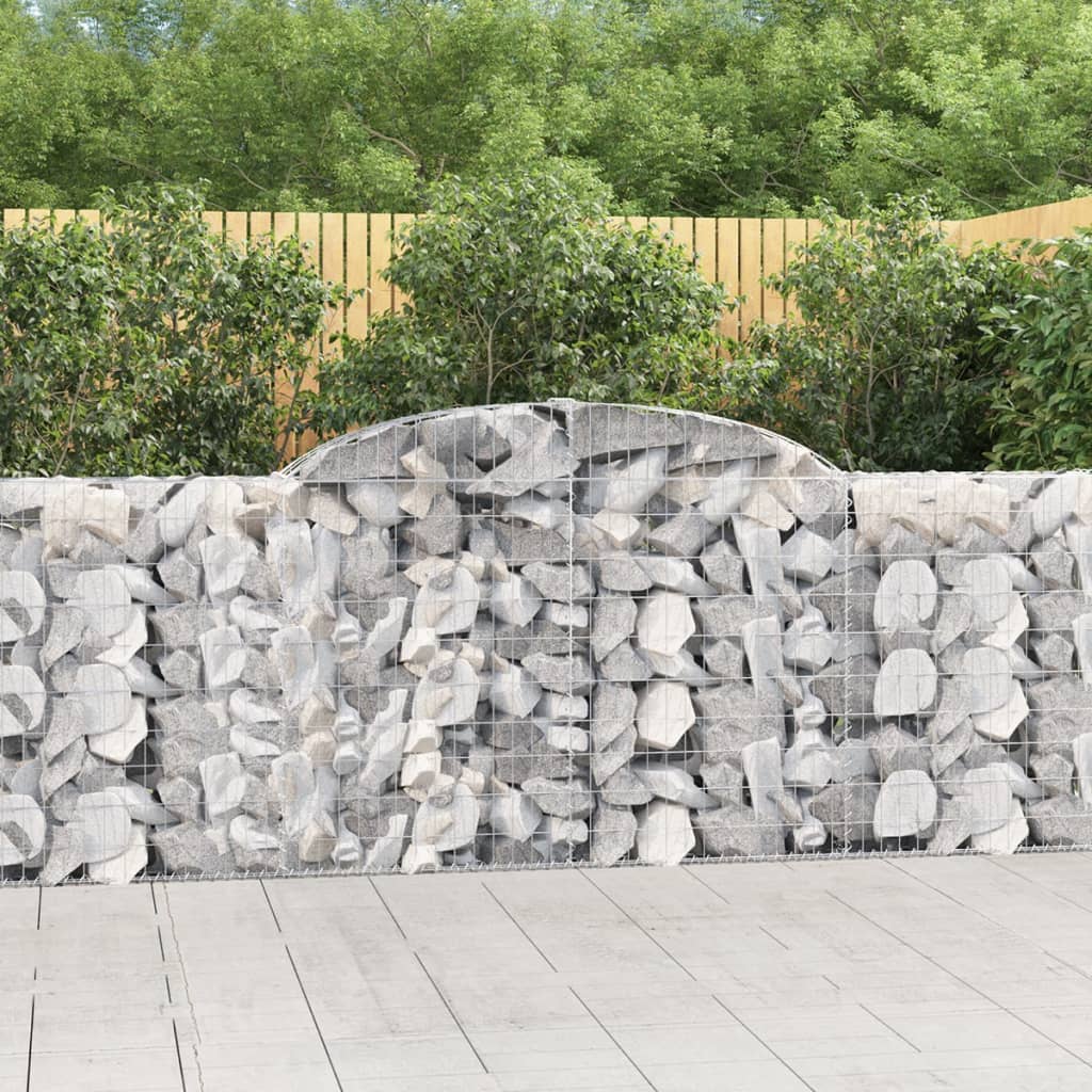 Συρματοκιβώτια Τοξωτά 4 τεμ. 300x30x100/120 εκ. Γαλβαν. Ατσάλι