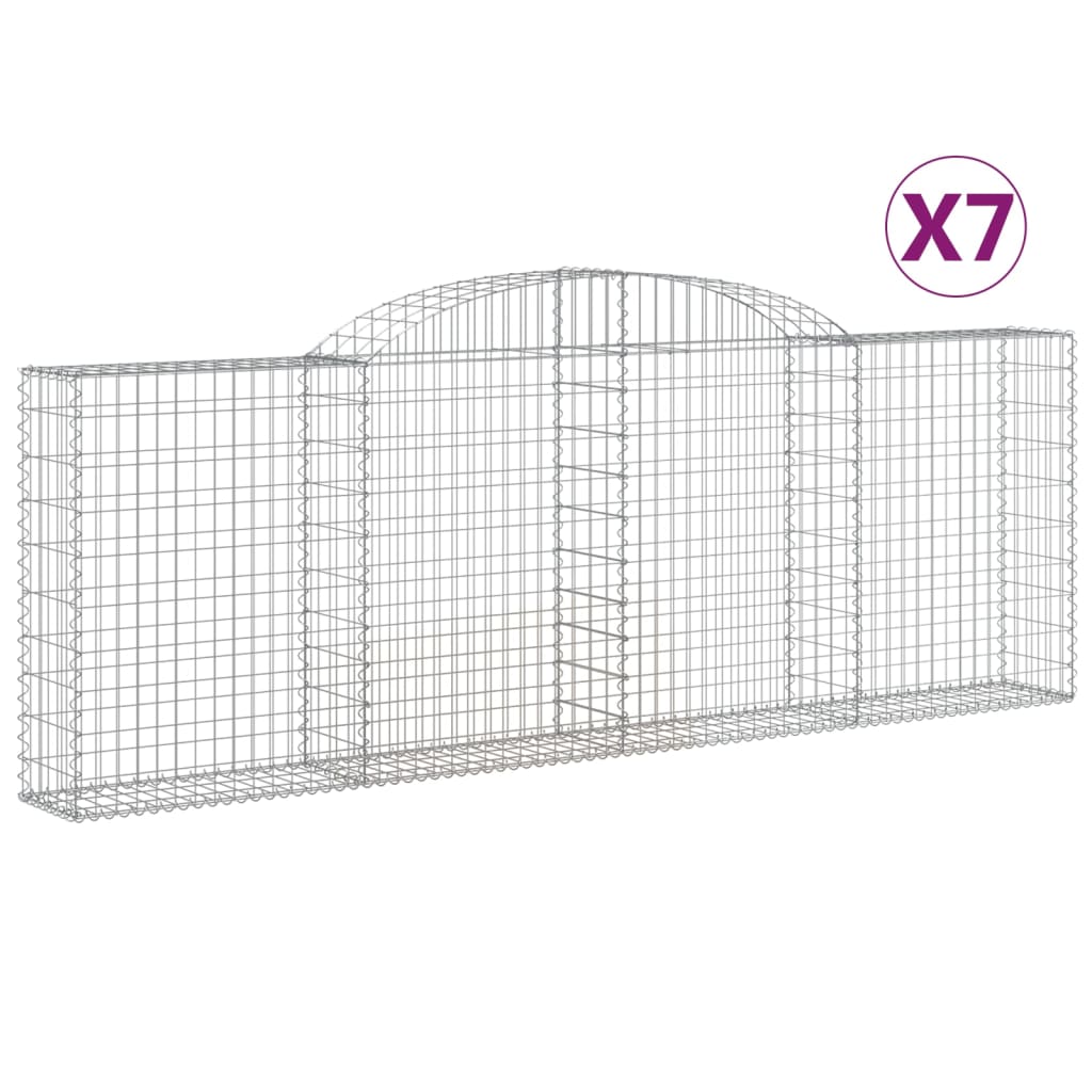 Συρματοκιβώτια Τοξωτά 7 τεμ. 300x30x100/120 εκ. Γαλβαν. Ατσάλι