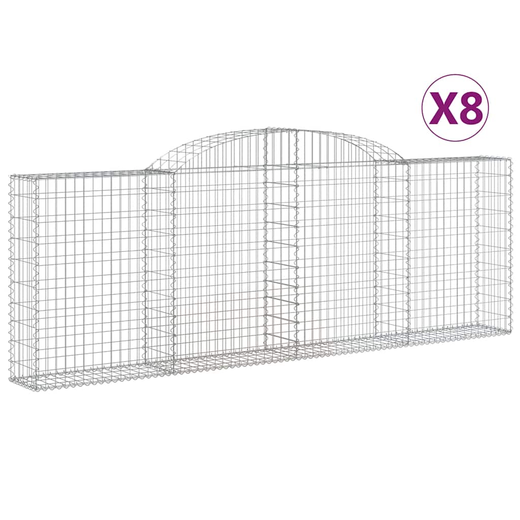 Συρματοκιβώτια Τοξωτά 8 τεμ. 300x30x100/120 εκ. Γαλβαν. Ατσάλι