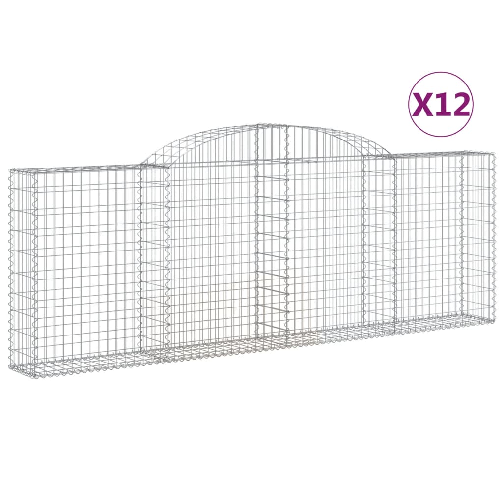 Συρματοκιβώτια Τοξωτά 12 τεμ. 300x30x100/120 εκ. Γαλβαν. Ατσάλι