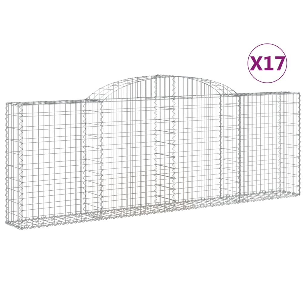 Συρματοκιβώτια Τοξωτά 17 τεμ. 300x30x100/120 εκ. Γαλβαν. Ατσάλι