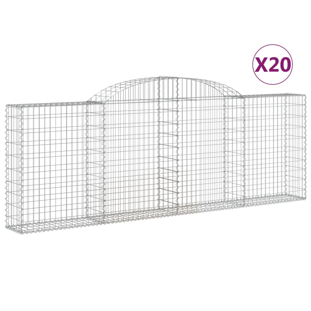 Συρματοκιβώτια Τοξωτά 20 τεμ. 300x30x100/120 εκ. Γαλβαν. Ατσάλι