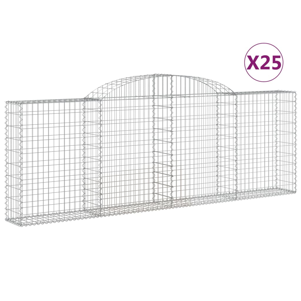 Συρματοκιβώτια Τοξωτά 25 τεμ. 300x30x100/120 εκ. Γαλβαν. Ατσάλι
