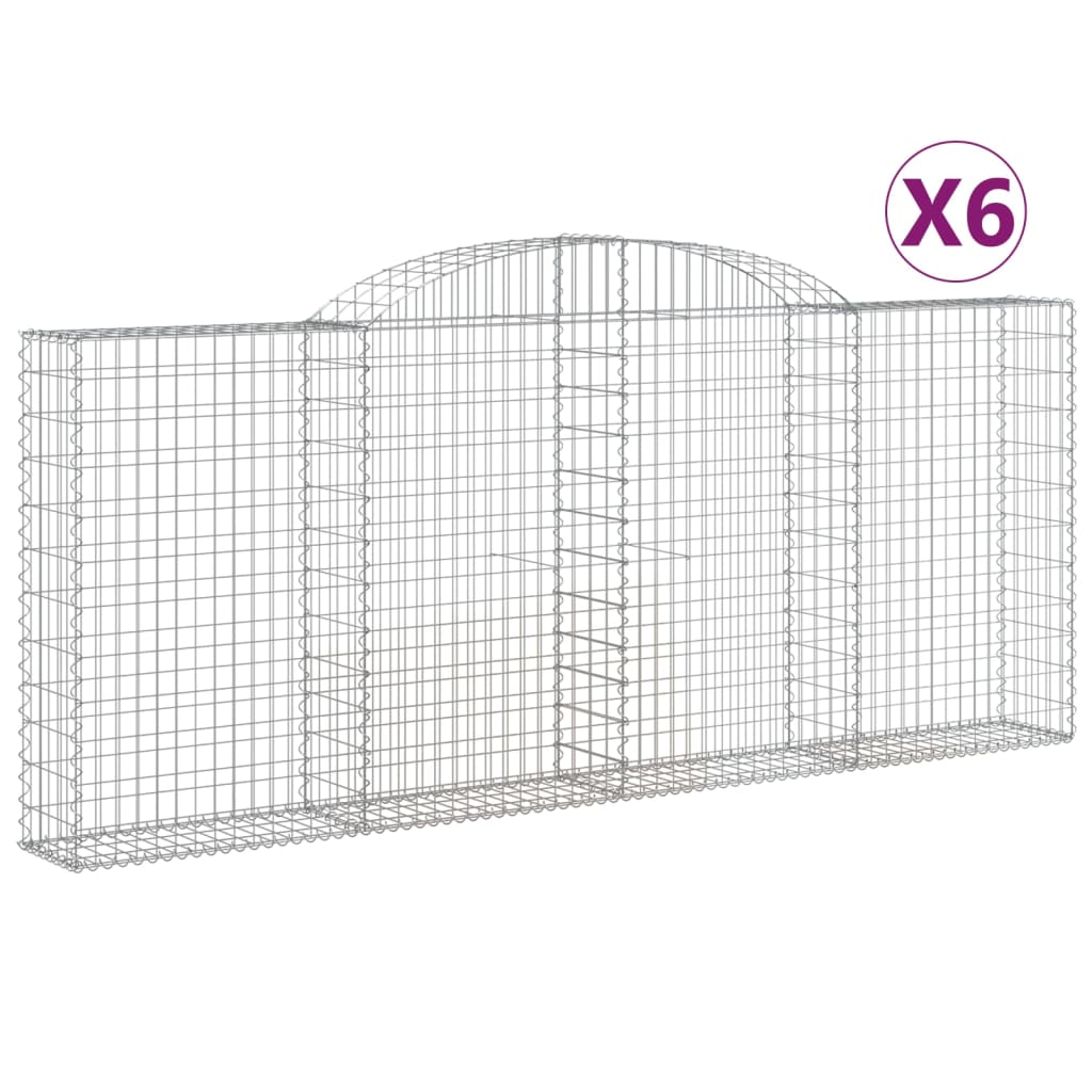Συρματοκιβώτια Τοξωτά 6 τεμ. 300x30x120/140 εκ. Γαλβαν. Ατσάλι