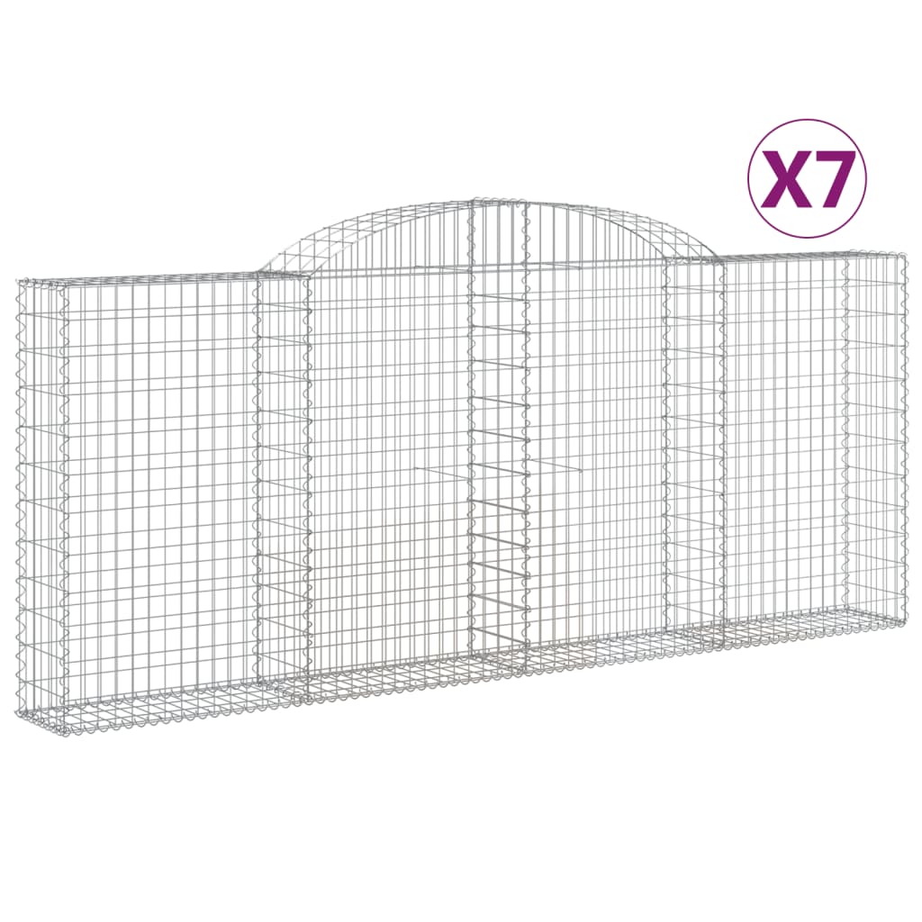 Συρματοκιβώτια Τοξωτά 7 τεμ. 300x30x120/140 εκ. Γαλβαν. Ατσάλι