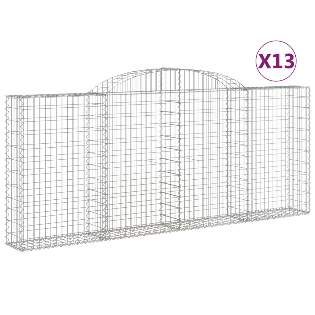 Συρματοκιβώτια Τοξωτά 13 τεμ. 300x30x120/140 εκ. Γαλβαν. Ατσάλι