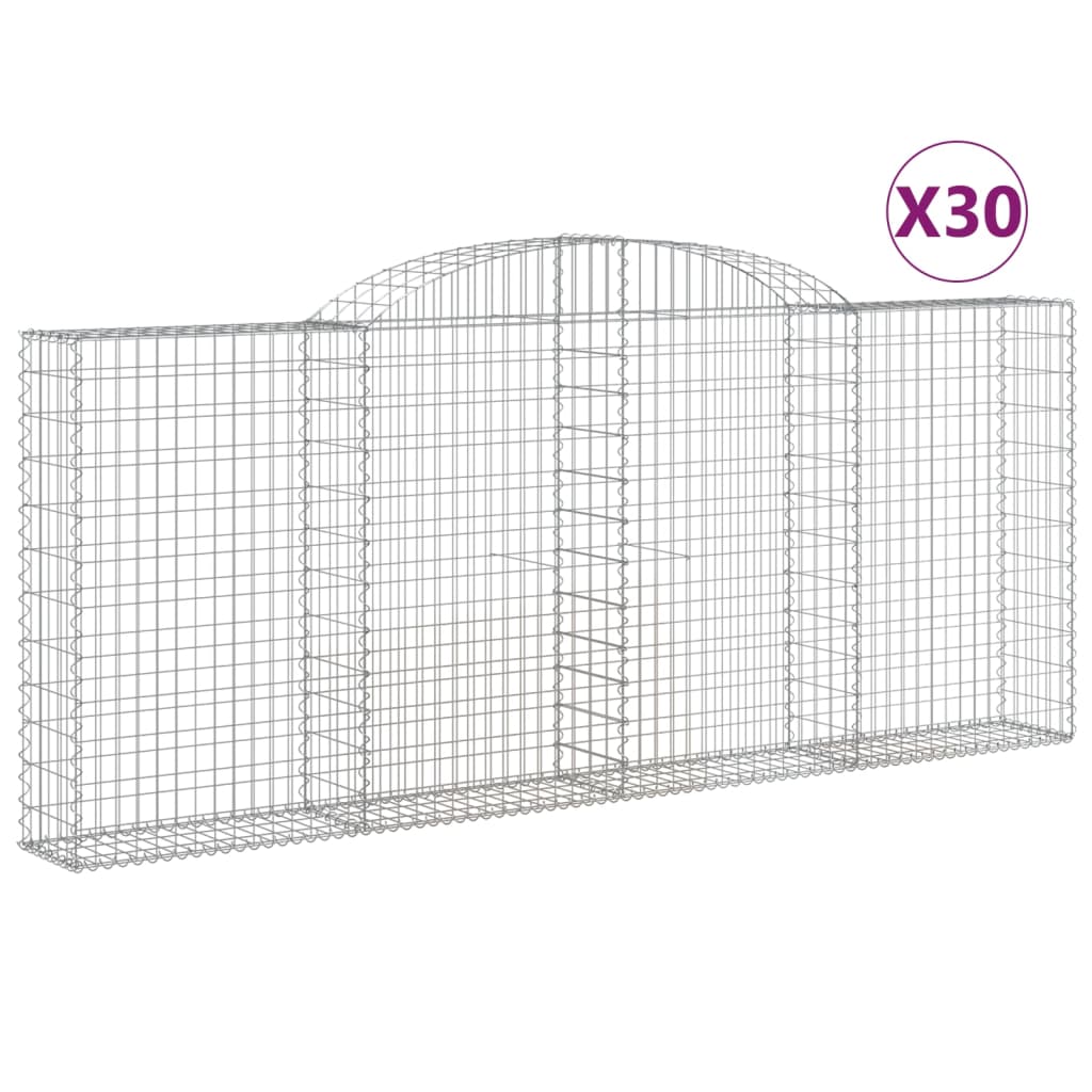 Συρματοκιβώτια Τοξωτά 30 τεμ. 300x30x120/140 εκ. Γαλβαν. Ατσάλι