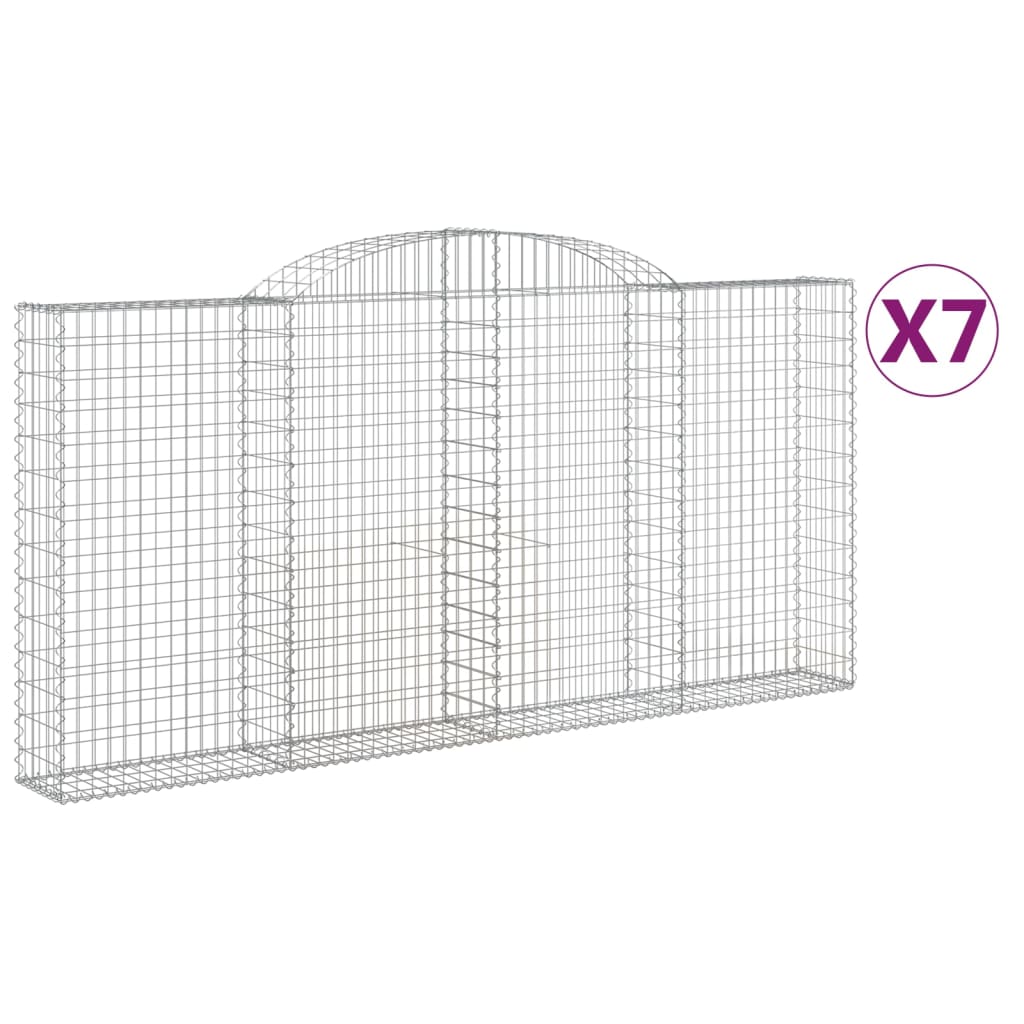 Συρματοκιβώτια Τοξωτά 7 τεμ. 300x30x140/160 εκ. Γαλβαν. Ατσάλι - Pakobazaar