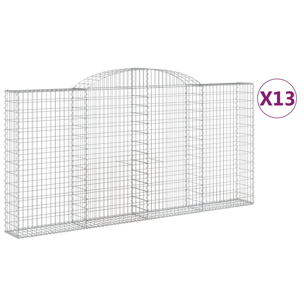 Συρματοκιβώτια Τοξωτά 13 τεμ. 300x30x140/160 εκ. Γαλβαν. Ατσάλι