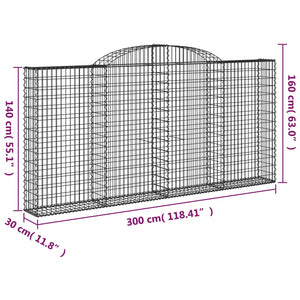 Συρματοκιβώτια Τοξωτά 13 τεμ. 300x30x140/160 εκ. Γαλβαν. Ατσάλι