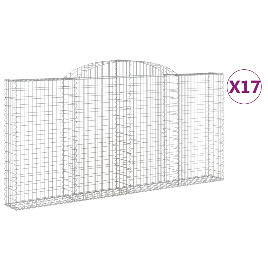 Συρματοκιβώτια Τοξωτά 17 τεμ. 300x30x140/160 εκ. Γαλβαν. Ατσάλι