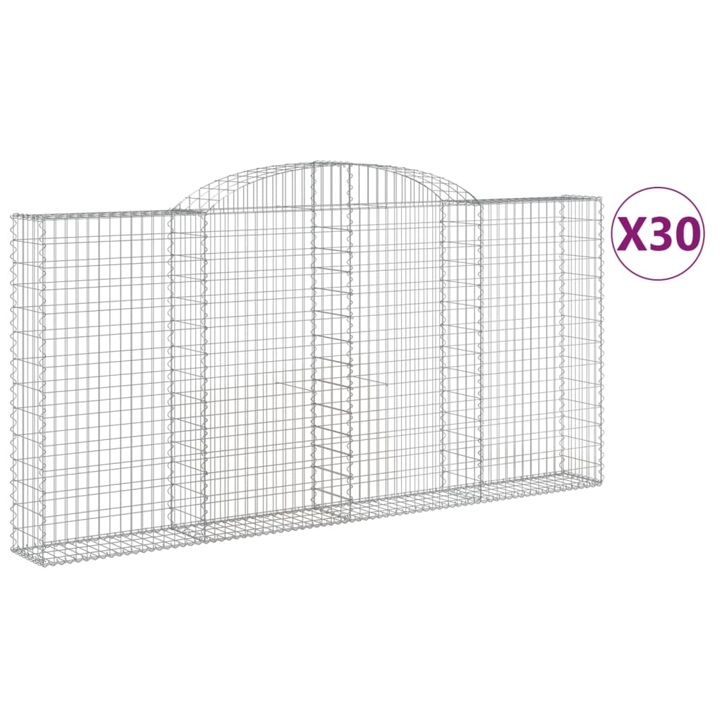 Συρματοκιβώτια Τοξωτά 30 τεμ. 300x30x140/160 εκ. Γαλβαν. Ατσάλι