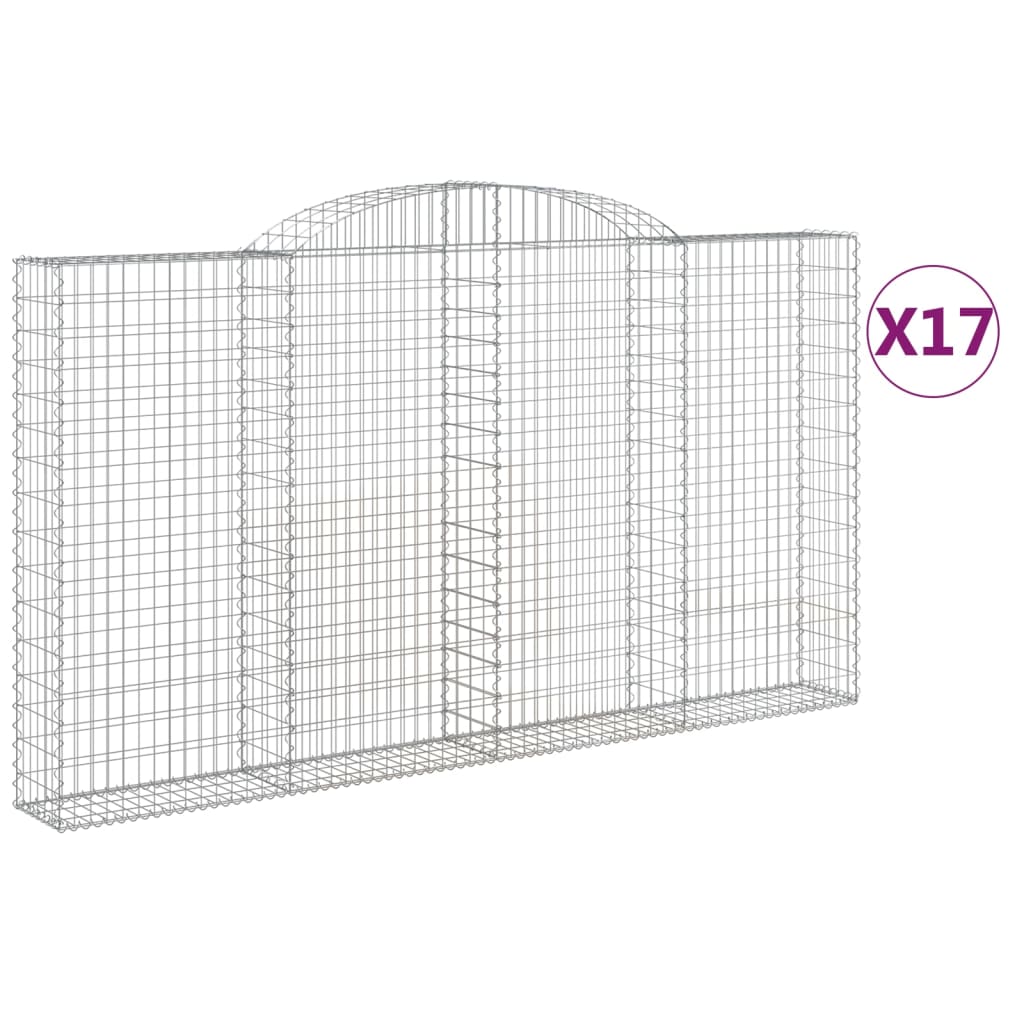 Συρματοκιβώτια Τοξωτά 17 τεμ. 300x30x160/180 εκ. Γαλβαν. Ατσάλι