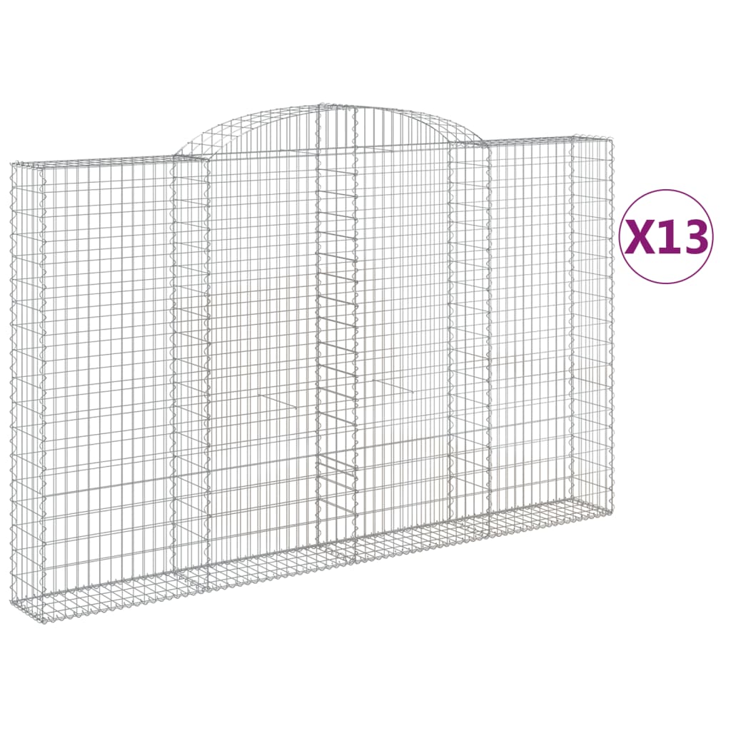 Συρματοκιβώτια Τοξωτά 13 τεμ. 300x30x180/200 εκ. Γαλβαν. Ατσάλι