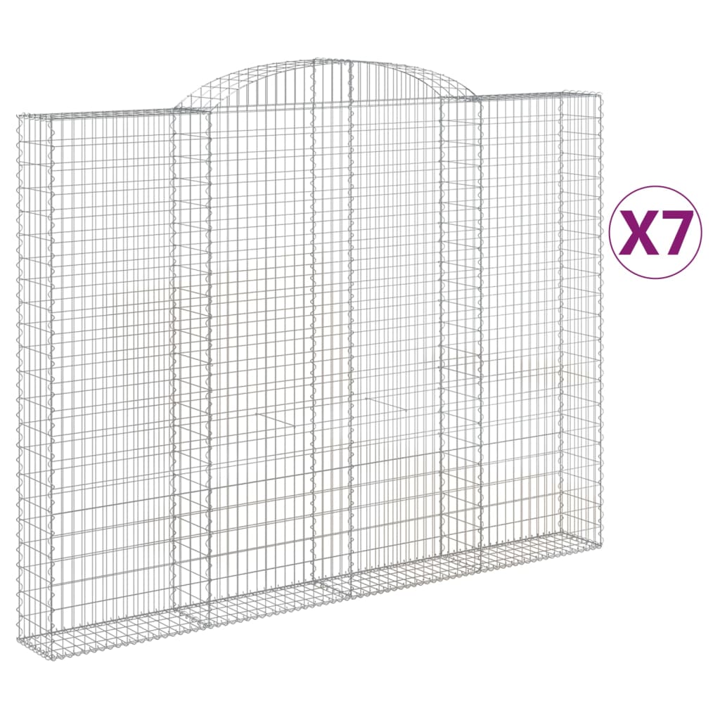 Συρματοκιβώτια Τοξωτά 7 τεμ. 300x30x220/240 εκ. Γαλβαν. Ατσάλι