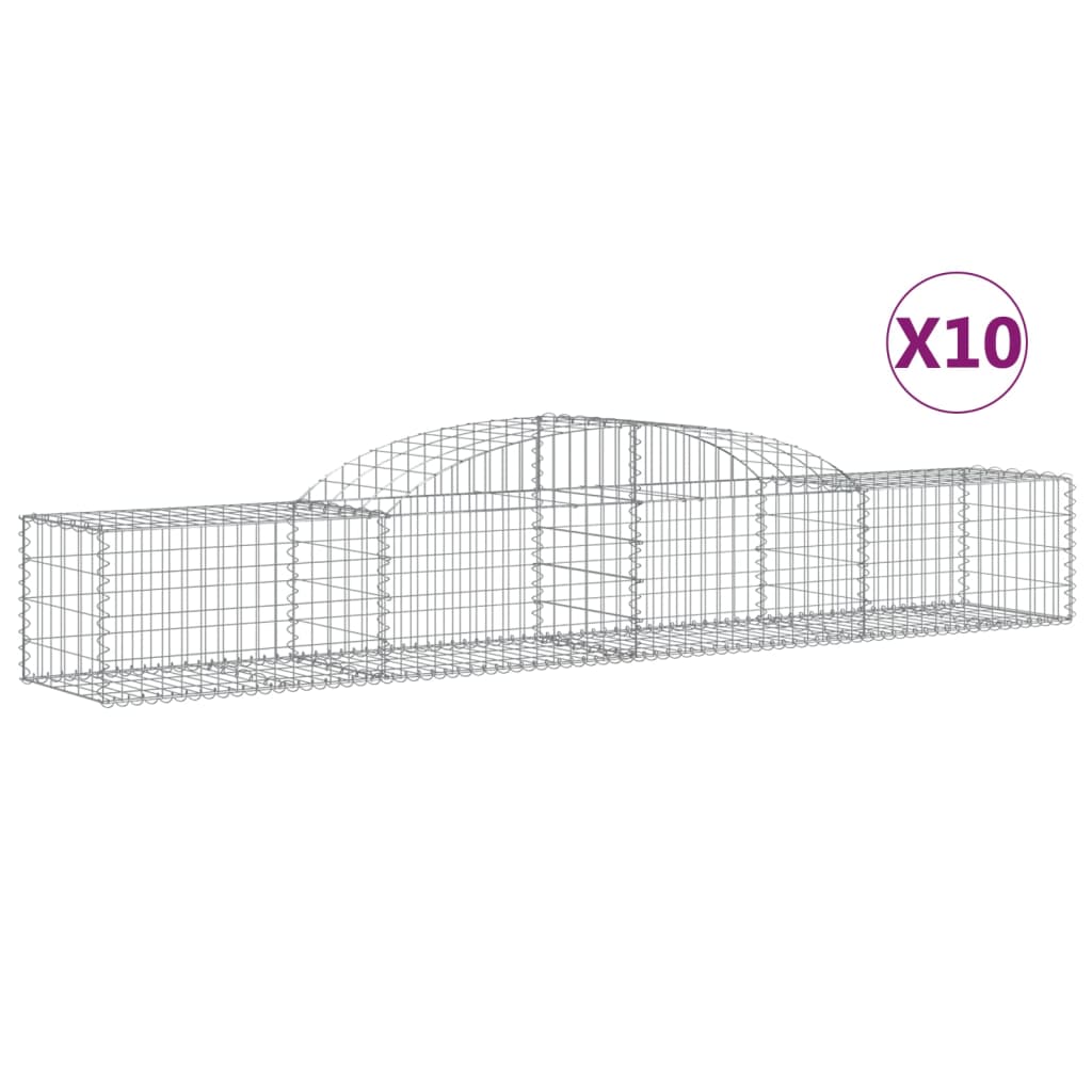 Συρματοκιβώτια Τοξωτά 10 τεμ. 300x50x40/60 εκ. Γαλβαν. Ατσάλι