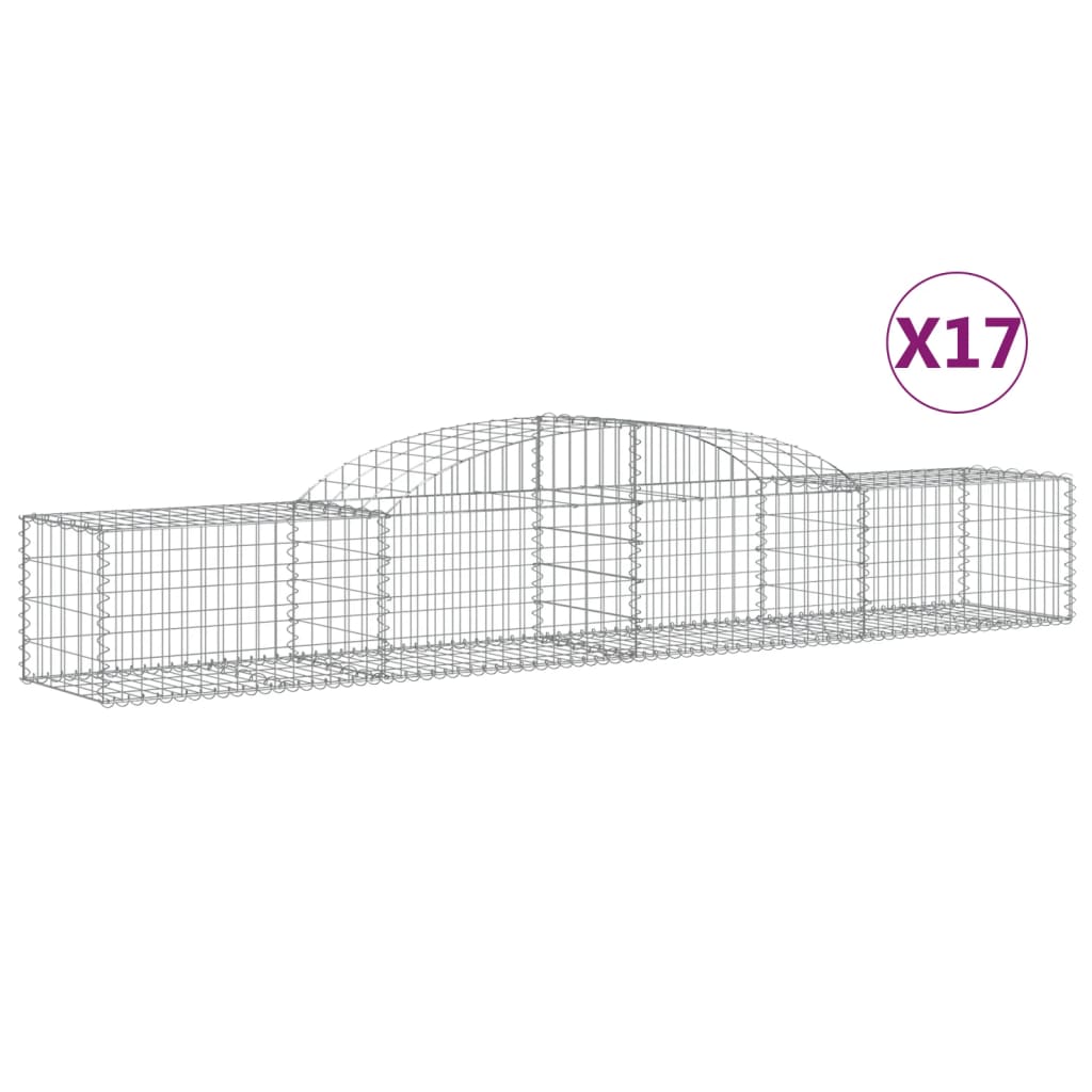 Συρματοκιβώτια Τοξωτά 17 τεμ. 300x50x40/60 εκ. Γαλβαν. Ατσάλι