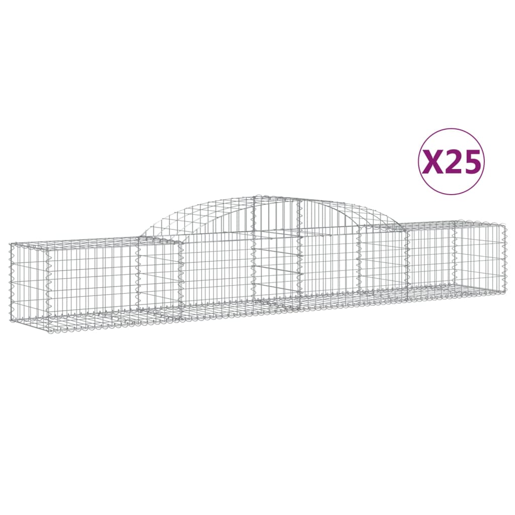 Συρματοκιβώτια Τοξωτά 25 τεμ. 300x50x40/60 εκ. Γαλβαν. Ατσάλι