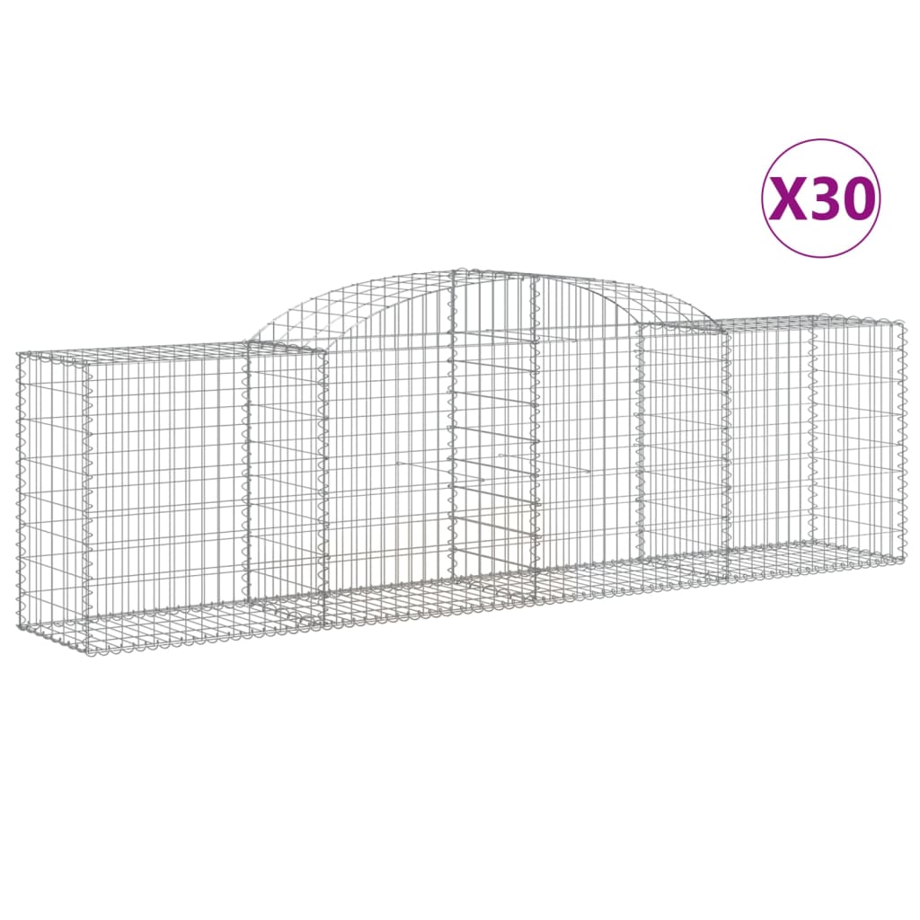 Συρματοκιβώτια Τοξωτά 30 τεμ. 300x50x80/100 εκ. Γαλβαν. Ατσάλι
