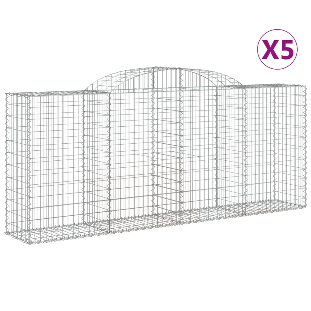 Συρματοκιβώτια Τοξωτά 5 τεμ. 300x50x120/140 εκ. Γαλβαν. Ατσάλι