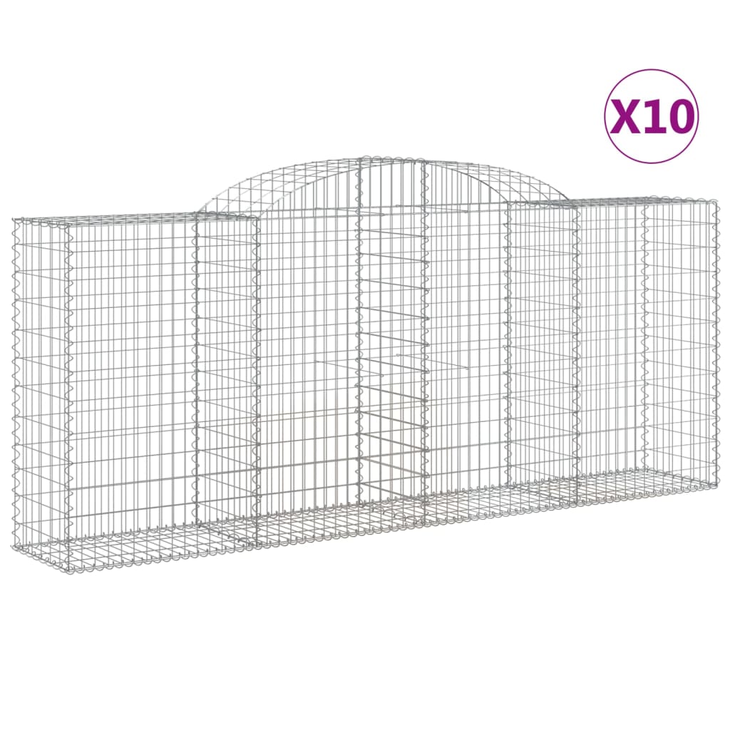 Συρματοκιβώτια Τοξωτά 10 τεμ. 300x50x120/140 εκ. Γαλβαν. Ατσάλι