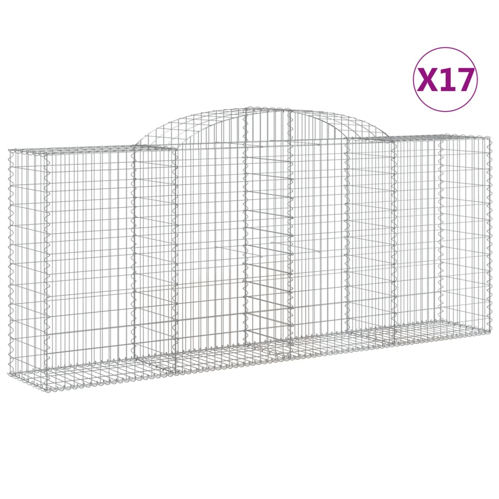Συρματοκιβώτια Τοξωτά 17 τεμ. 300x50x120/120 εκ. Γαλβαν. Ατσάλι