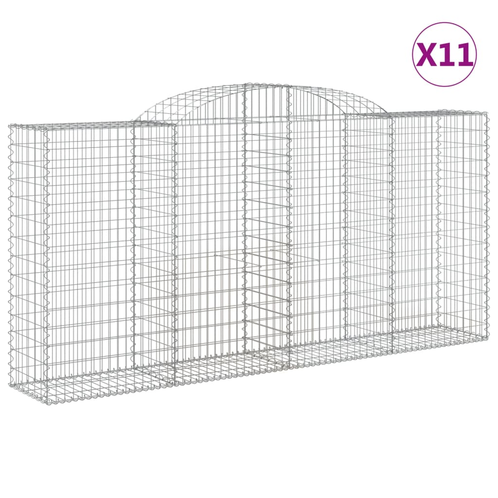 Συρματοκιβώτια Τοξωτά 11 τεμ. 300x50x140/160 εκ. Γαλβαν. Ατσάλι