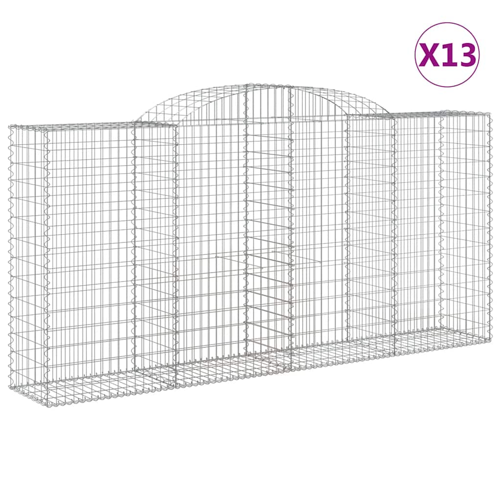 Συρματοκιβώτια Τοξωτά 13 τεμ. 300x50x140/160 εκ. Γαλβαν. Ατσάλι