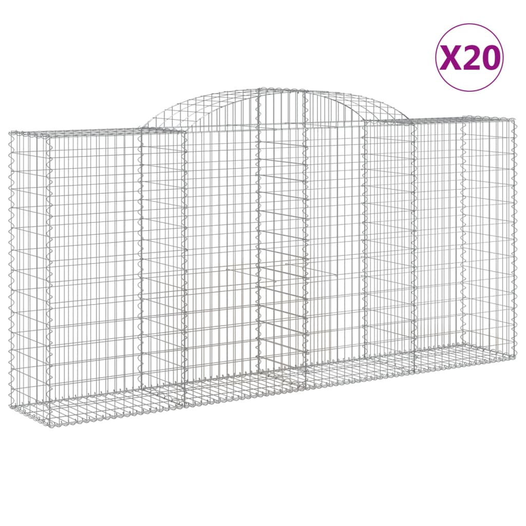 Συρματοκιβώτια Τοξωτά 20 τεμ. 300x50x140/160 εκ. Γαλβαν. Ατσάλι