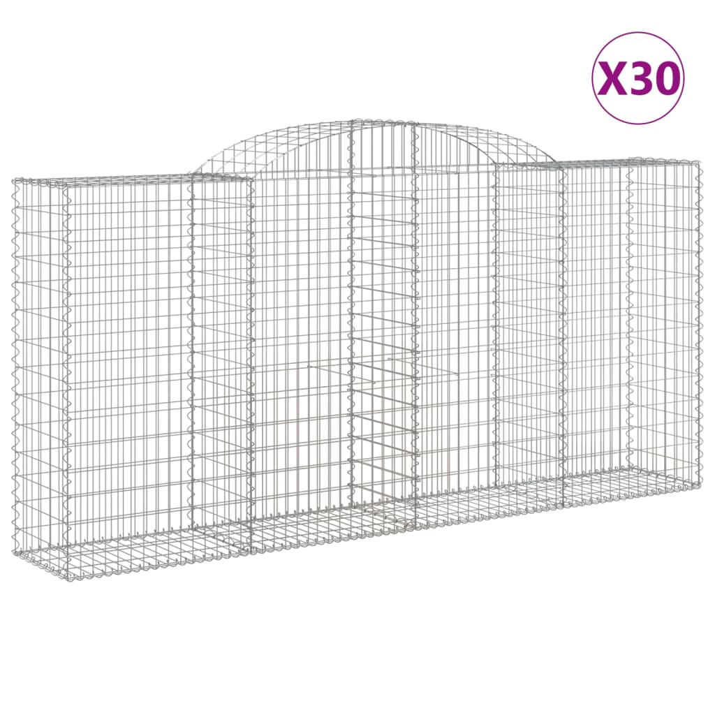 Συρματοκιβώτια Τοξωτά 30 τεμ. 300x50x140/160 εκ. Γαλβαν. Ατσάλι