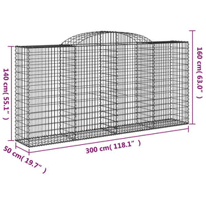 Συρματοκιβώτια Τοξωτά 30 τεμ. 300x50x140/160 εκ. Γαλβαν. Ατσάλι