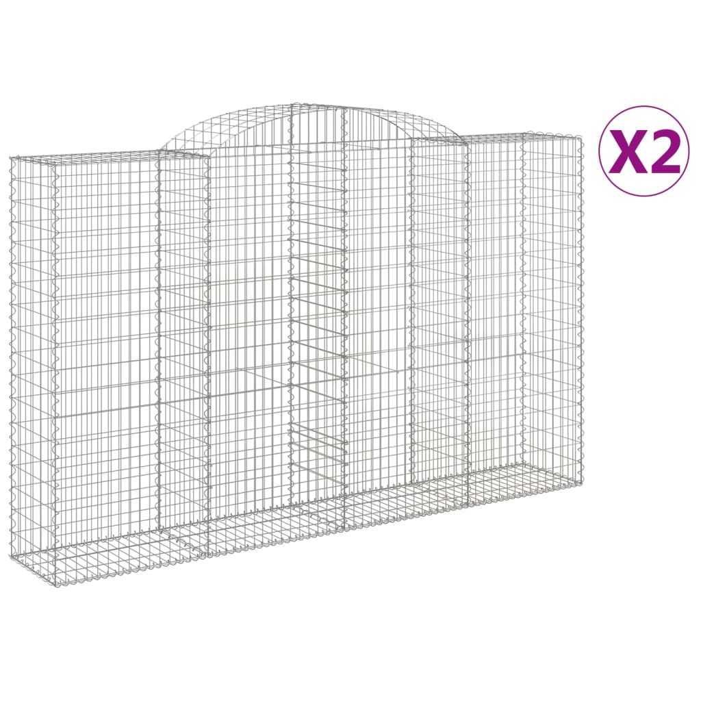 Συρματοκιβώτια Τοξωτά 2 τεμ. 300x50x180/200 εκ. Γαλβαν. Ατσάλι