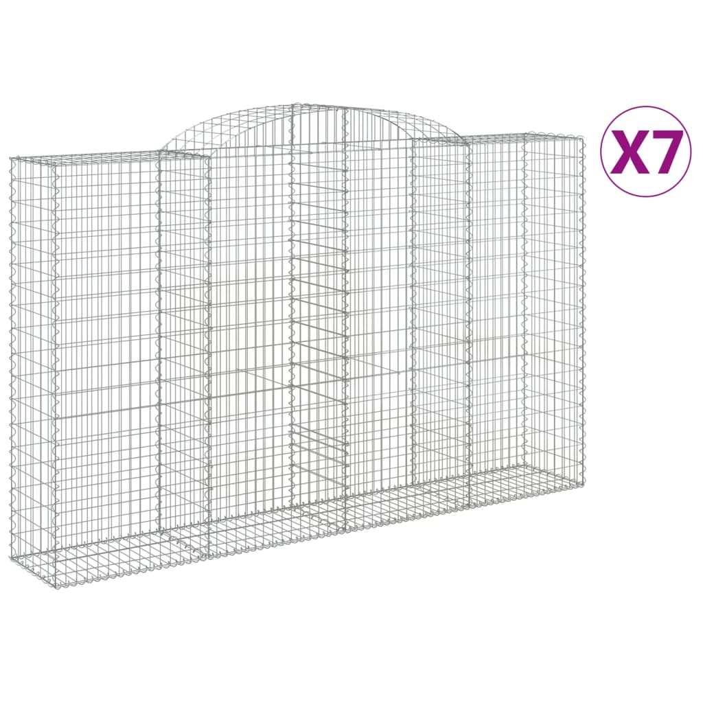 Συρματοκιβώτια Τοξωτά 7 τεμ. 300x50x180/200 εκ. Γαλβαν. Ατσάλι