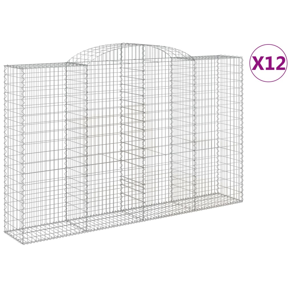 Συρματοκιβώτια Τοξωτά 12 τεμ. 300x50x180/200 εκ. Γαλβαν. Ατσάλι